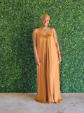 Rust Spaghetti Strap Maxi Dress