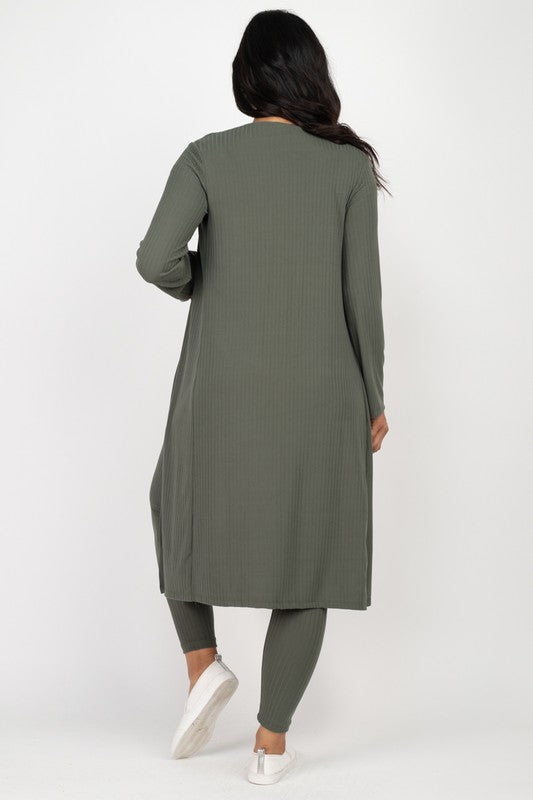 Olive green longline cardigan sale