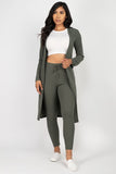Olive Cardigan Set