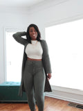 Olive Cardigan Set