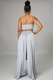 Grey Wide Leg Pants Set