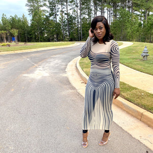 Sheer Abstract Dress