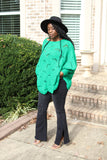 women wear one size fits most open knit crochet kelly green sweater