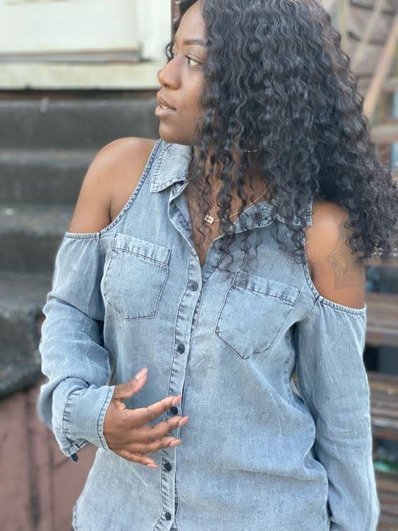 Denver Denim Cut Out Top Style – Style Envy Boutique