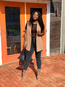 Khaki online blazer outfit