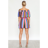 Off the Shoulder Striped Romper - Style Envy Boutique